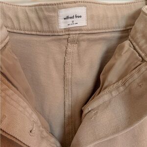 Wilfred Free Aritzia Beige Cargo Pants Size 12 Cotton Stretch Utility